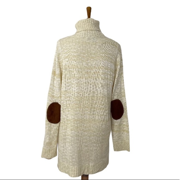 She + Sky Tunic Turtleneck Sweater Cream & White L - Picture 4 of 8